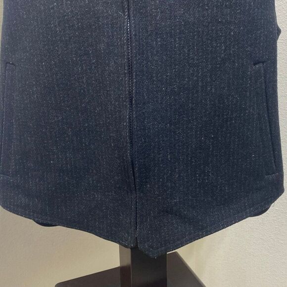 L.L. Bean Men's Wool Full Zip Vest Black Size Large Outdoor Adjustable Back - Picture 4 of 11